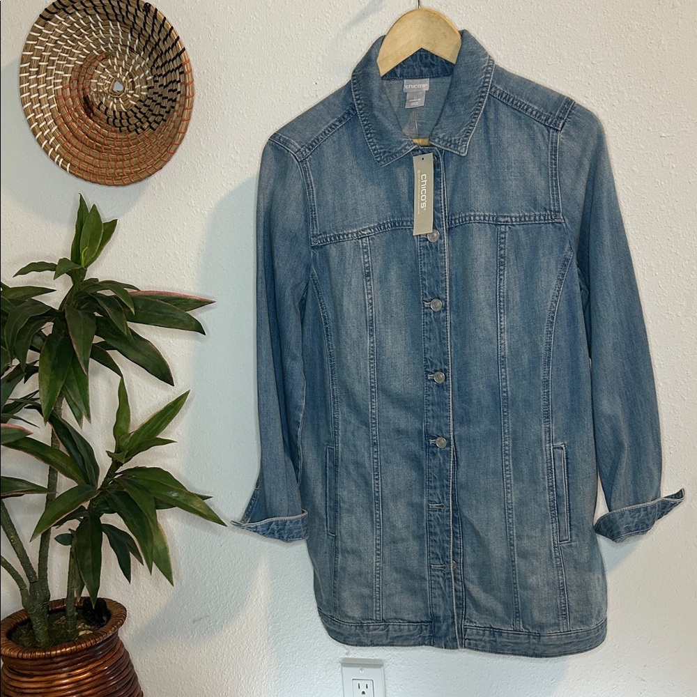 Chico's Elongated Denim Jacket.